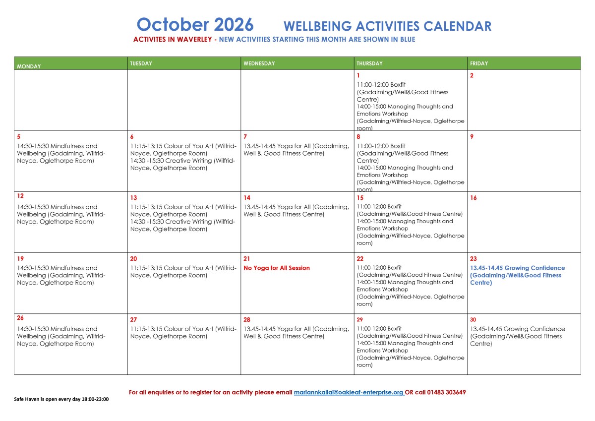 October 2026 Wellbeing Activities Calendar for Waverly (screenshot of PDF) October 2026 Wellbeing Activities Calendar for Waverly (screenshot of PDF)